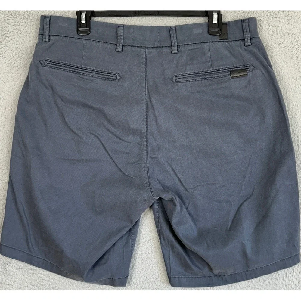 7 For All Mankind Shorts Mens 36 Twilight Blue Slim Fit Slimmy Chino Stretch EUC